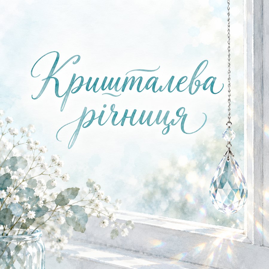 Листівка «Кришталева річниця» на 15 років весілля