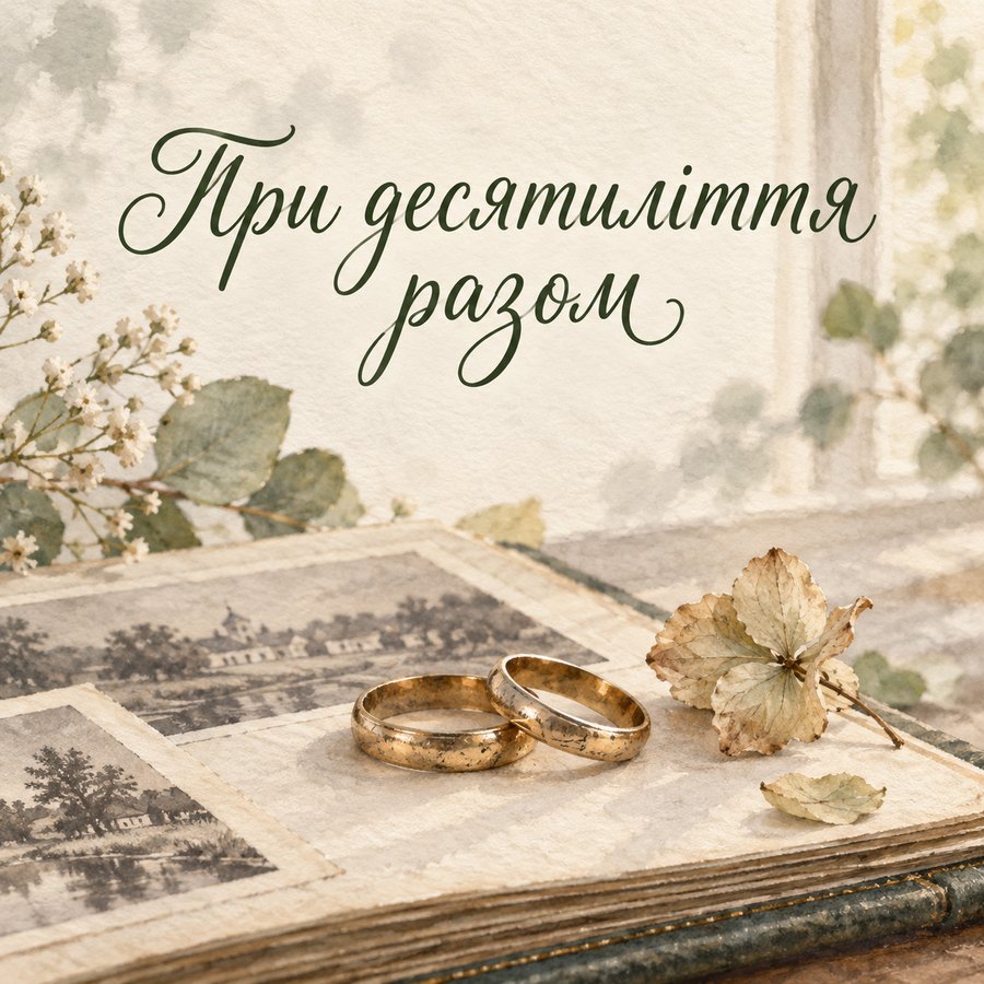 Листівка «Три десятиліття разом» на 30 років весілля