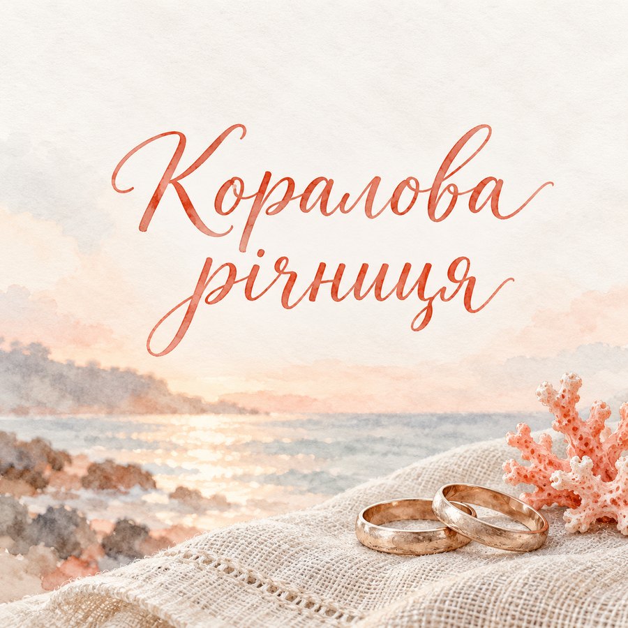 Листівка «Коралова річниця» на 35 років весілля