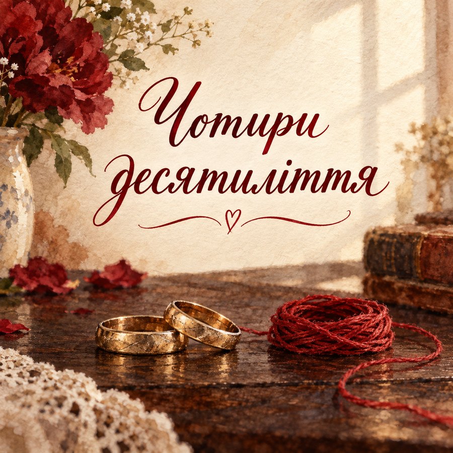 Листівка «Чотири десятиліття» на 40 ріків весілля