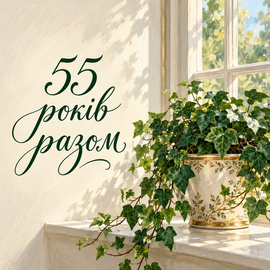 Листівка «55 років разом» на 55 років весілля