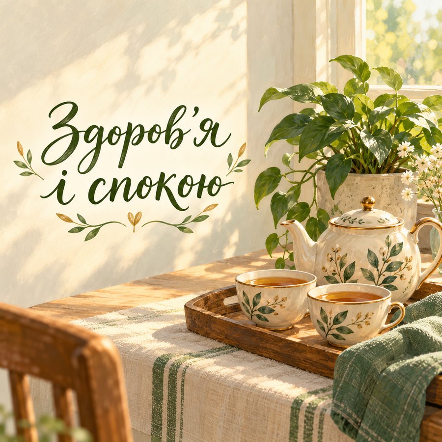 Листівка «Здоровʼя і спокою» на 55 років весілля