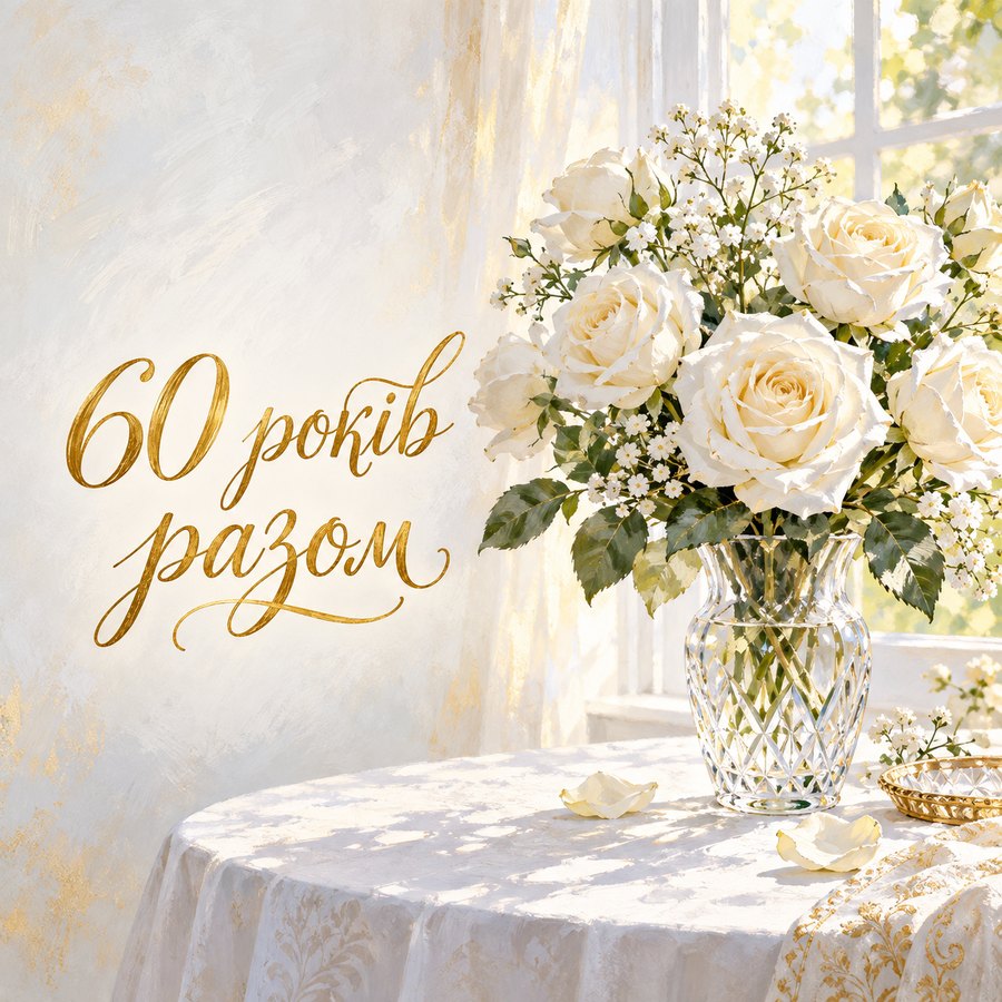 Листівка «60 років разом» на 60 років весілля