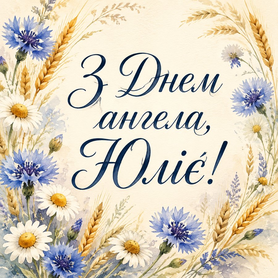 Листівка «З Днем ангела, Юліє!» до дня ангела