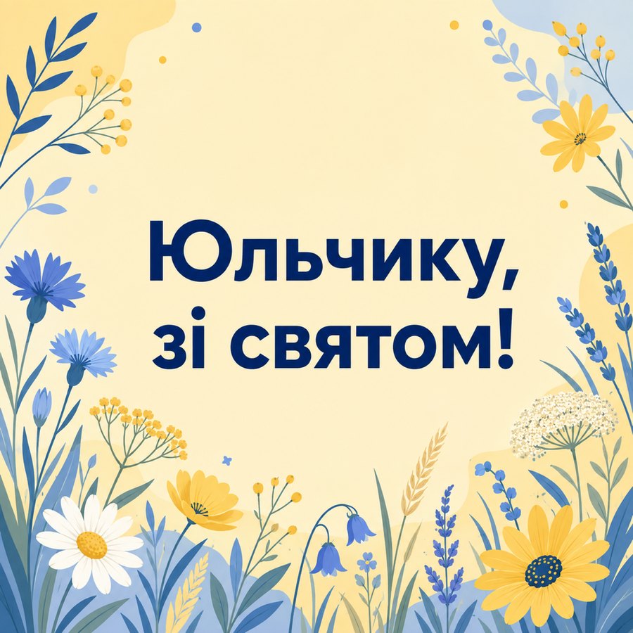 Листівка «Юльчику, зі святом!» до дня ангела