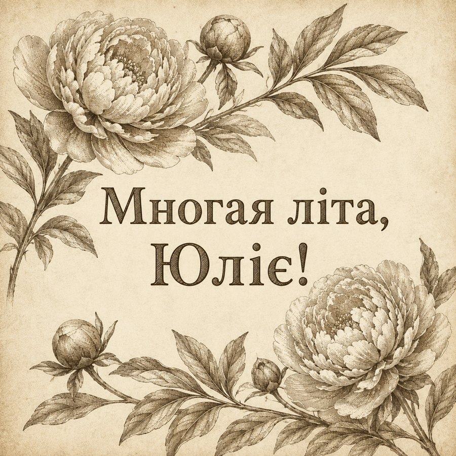 Листівка «Многая літа, Юліє!» до дня ангела