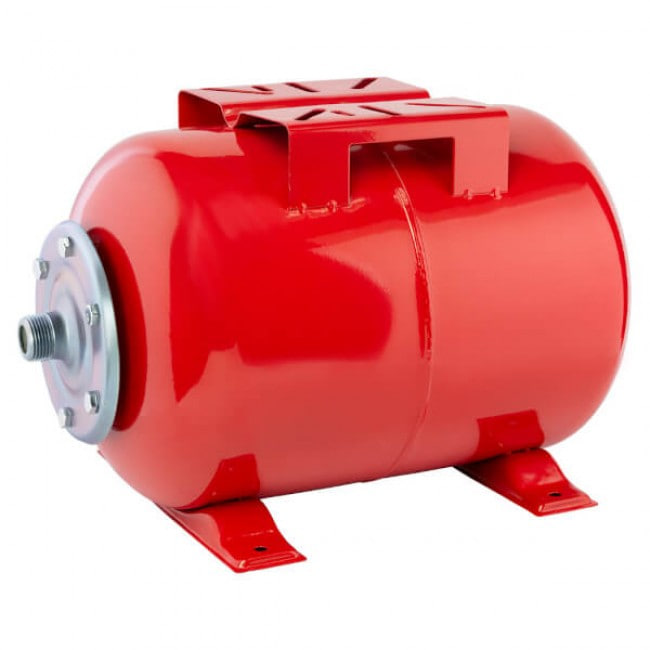 photo_2026-10-05_15-02-27 - TYME BLOG Red horizontal water pressure tank with mounting feet and threaded end connection.