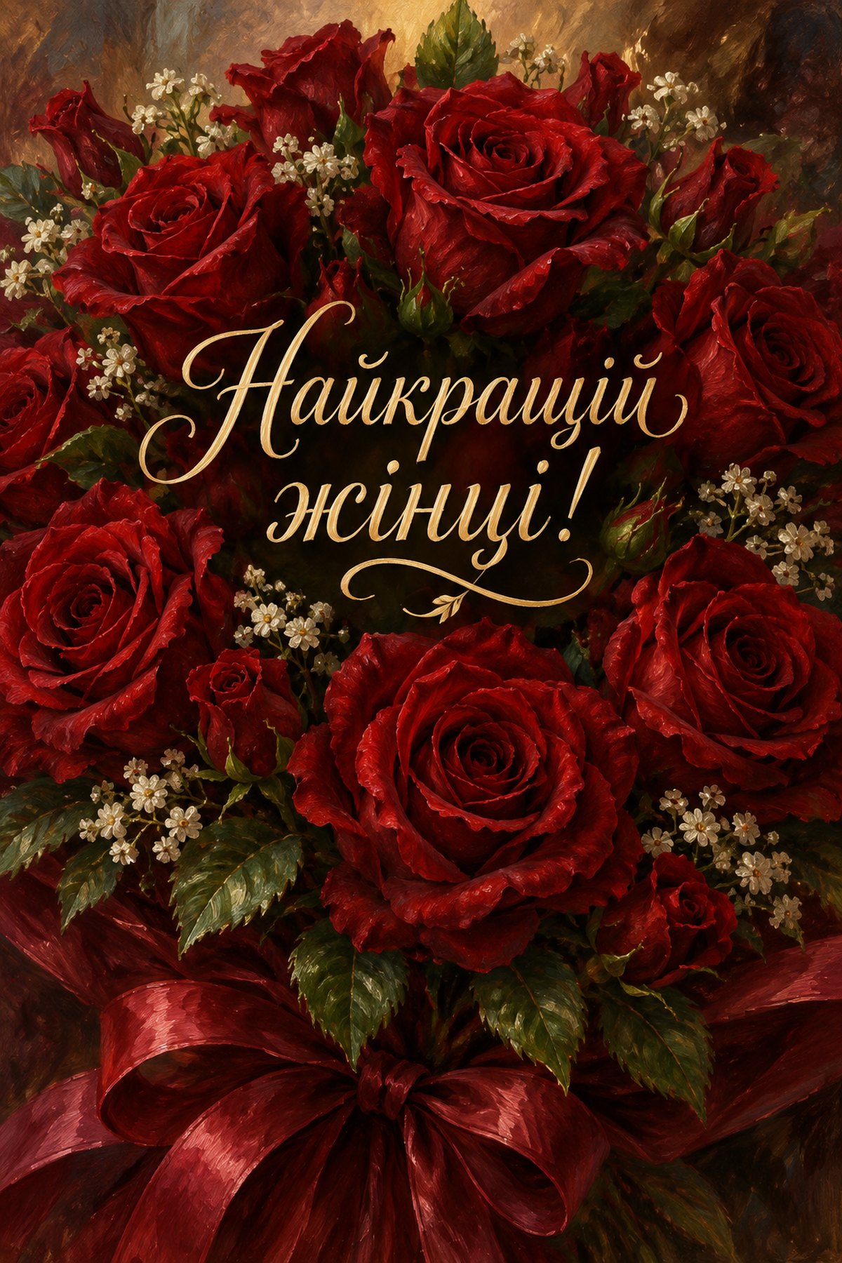 листівка з трояндами з днем народження