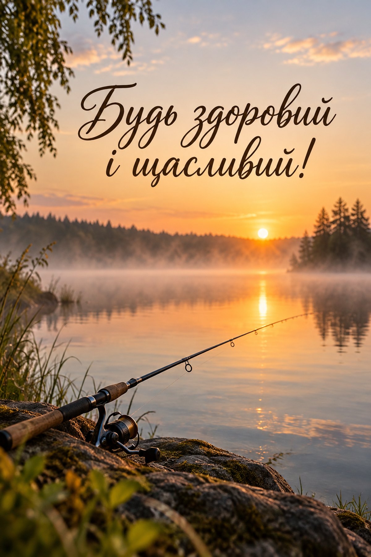 Листівка «Будь здоровий і щасливий!» побажання другу картинка