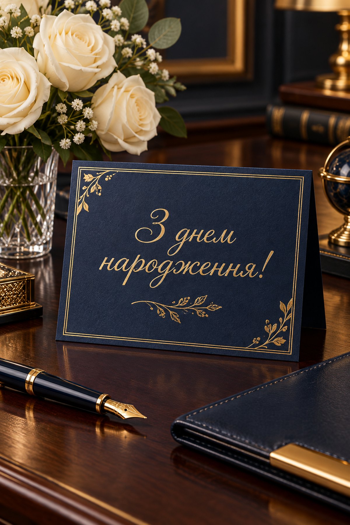 Листівка «З днем народження!» привітання керівнику з днем народження