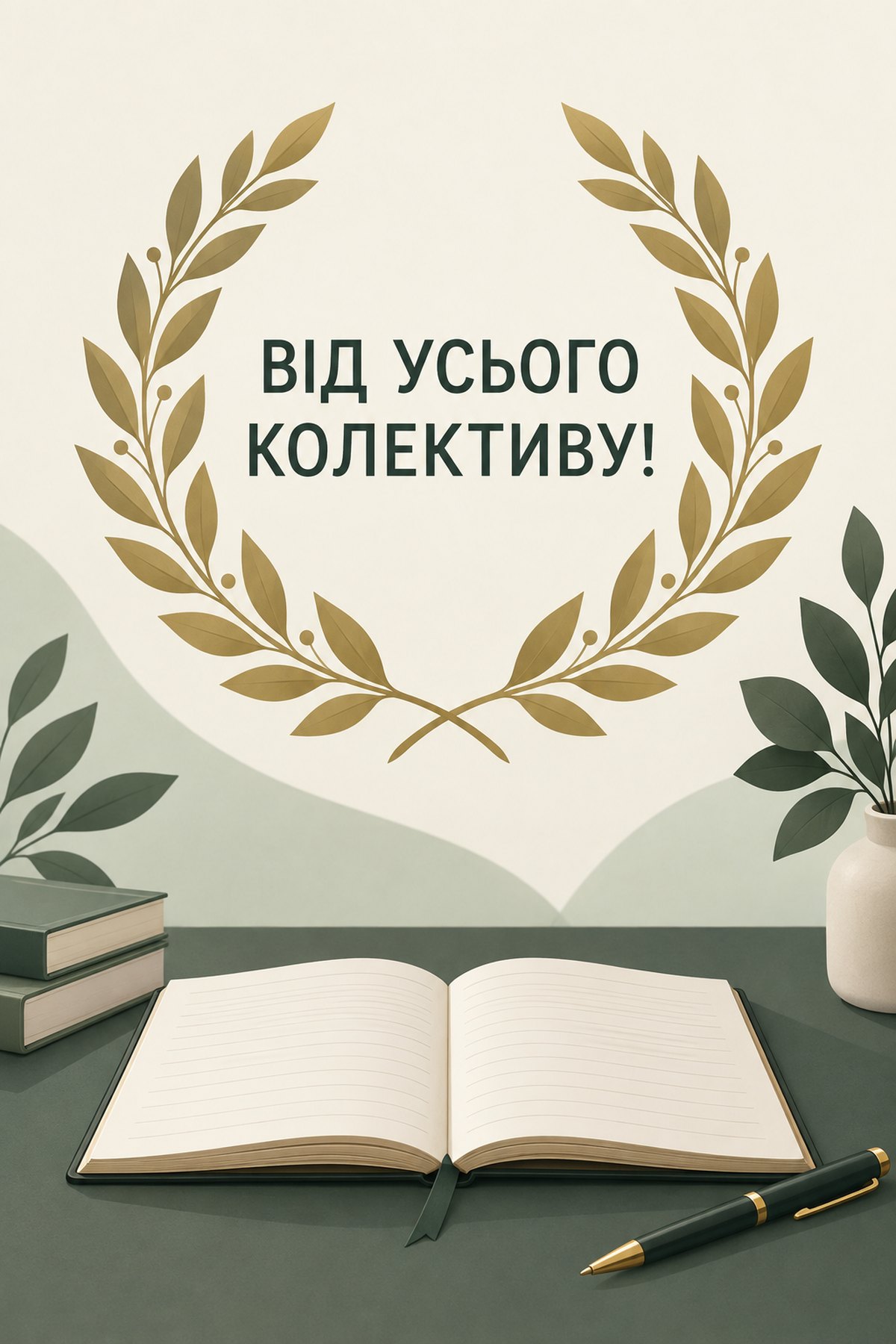 Листівка «Від усього колективу!» офіційне привітання керівнику