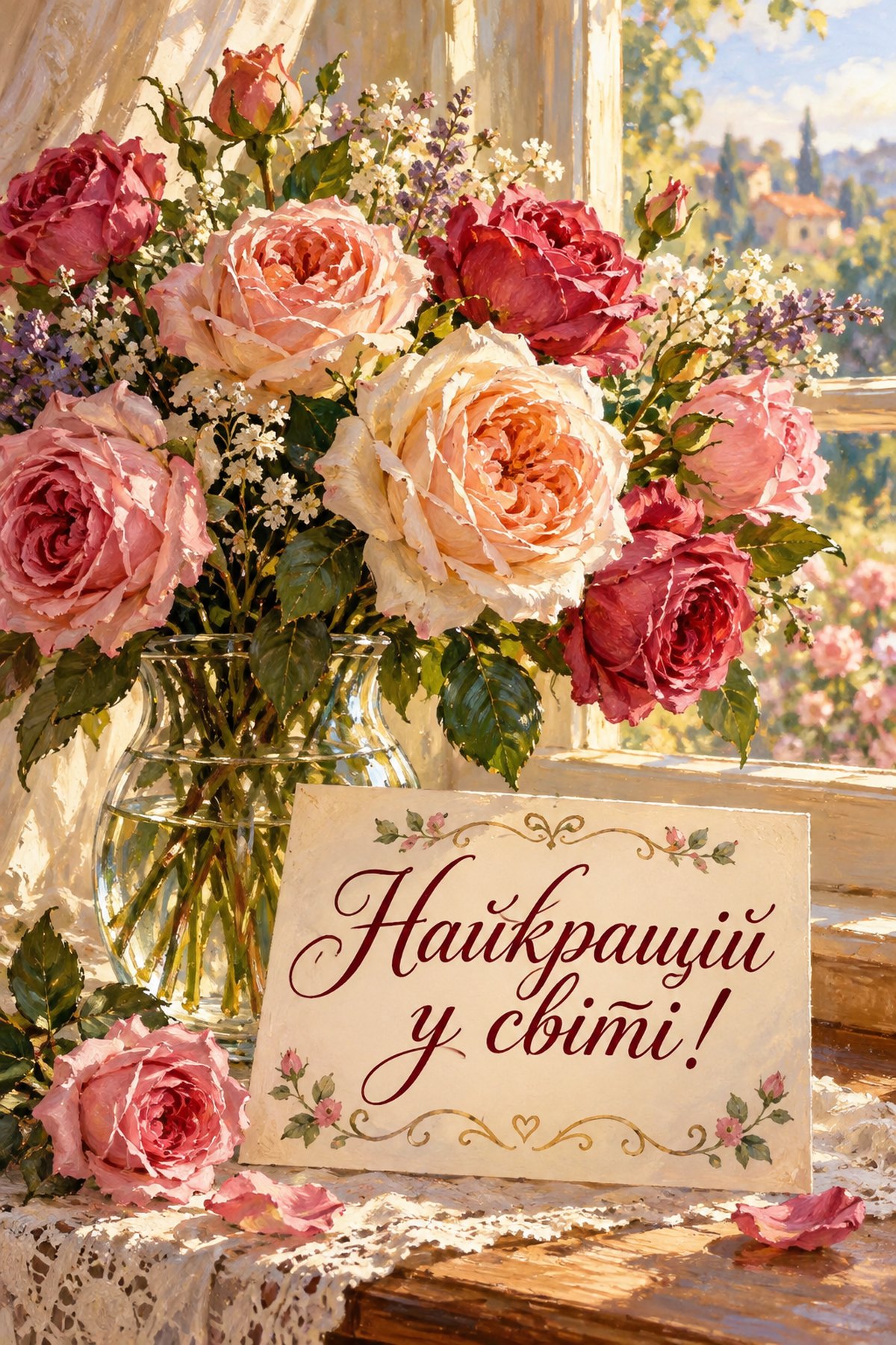 Листівка «Найкращій у світі!» привітання коханій жінці