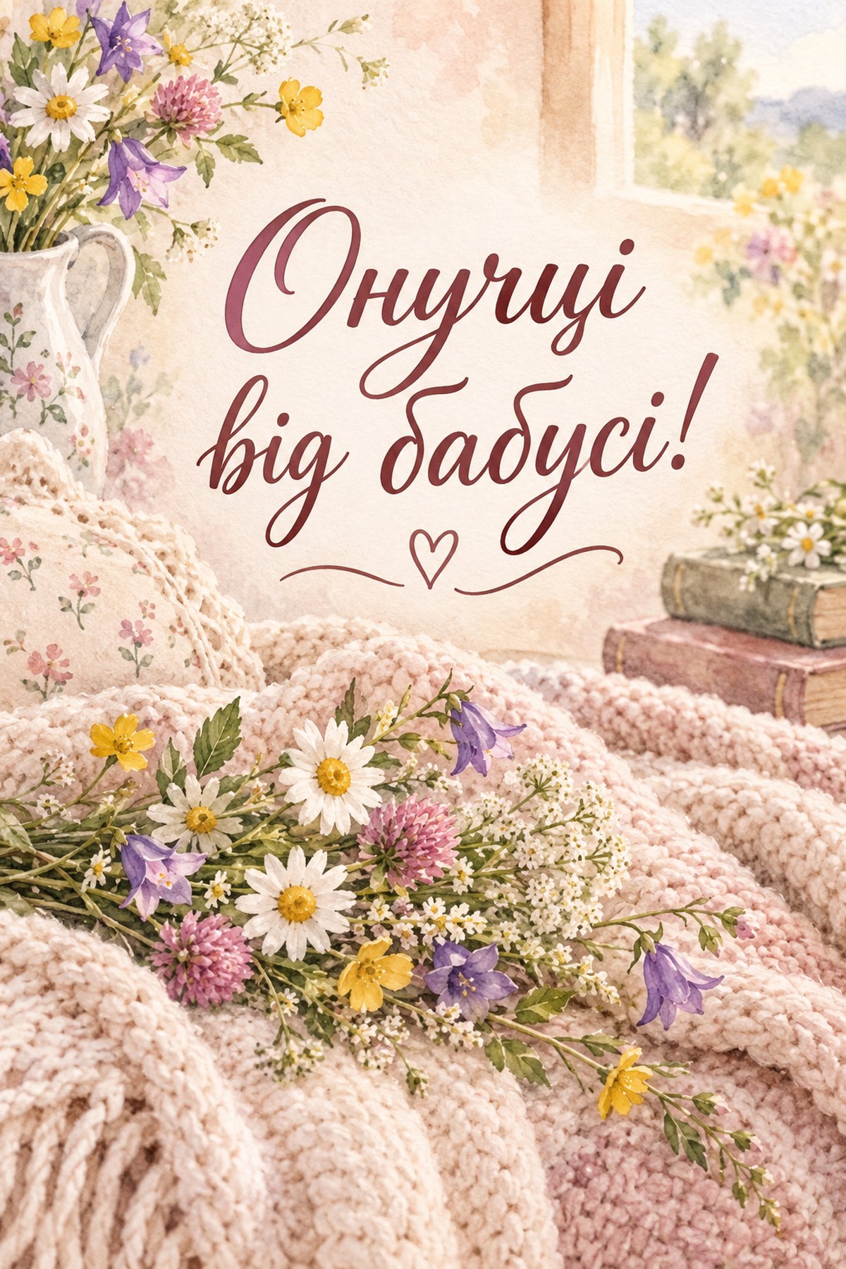 Листівка «Онучці від бабусі!» картинка онучці від бабусі