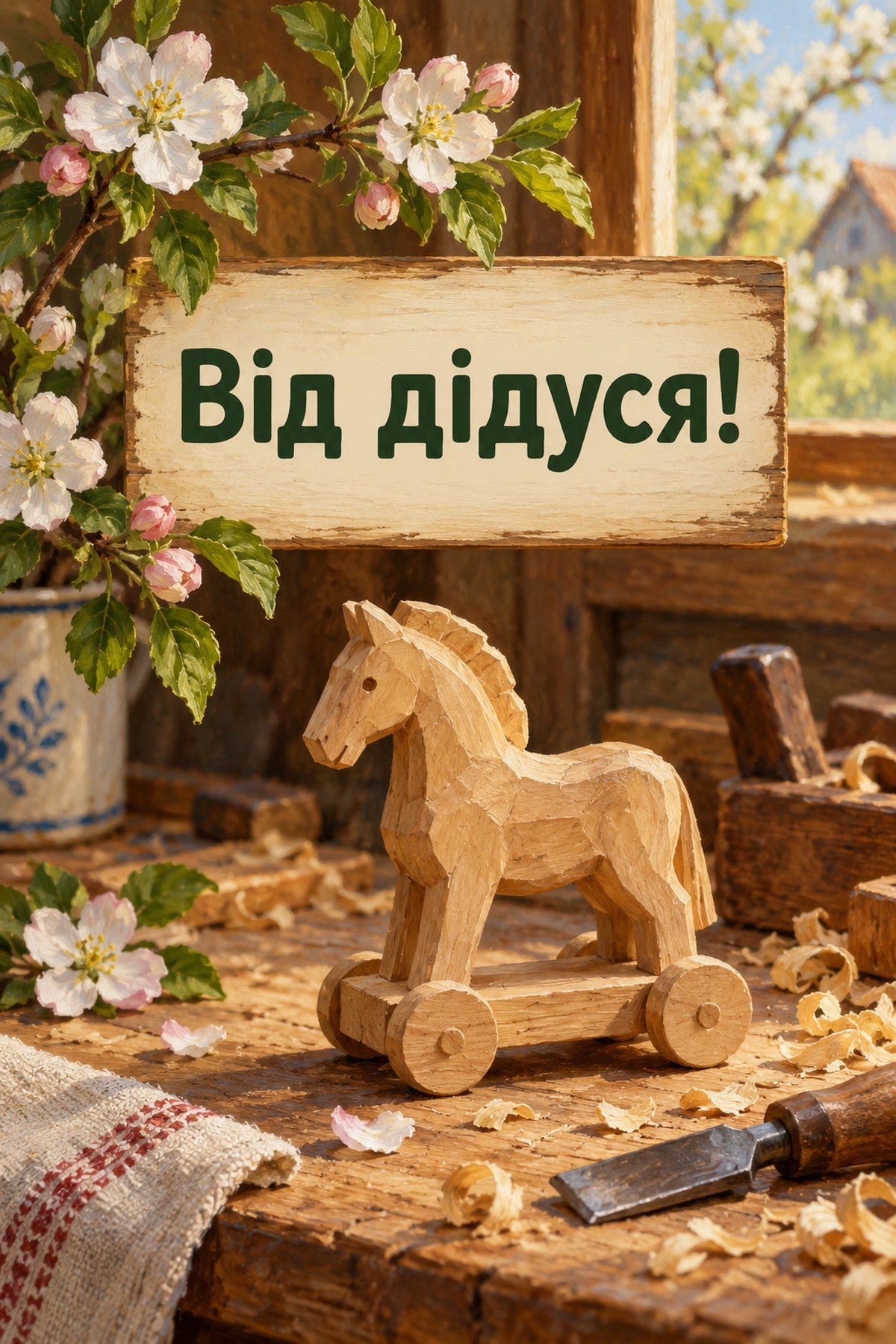 Листівка «Від дідуся!» привітання онучці від дідуся