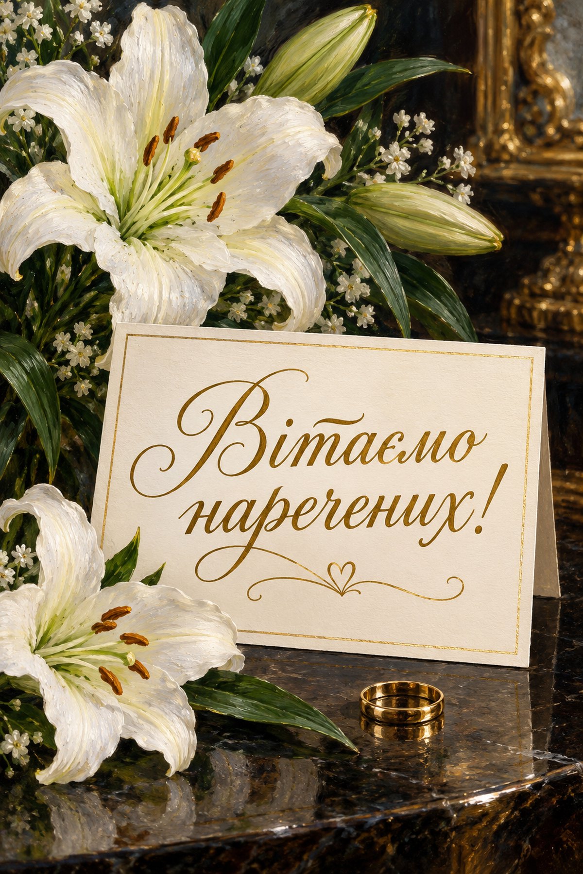 зворушлива листівка з весіллям