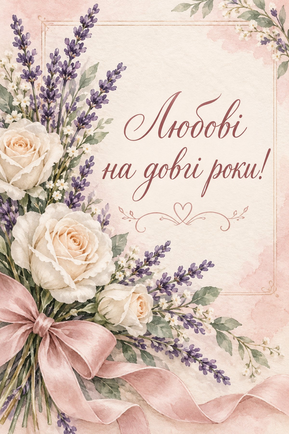 ніжна листівка з весіллям