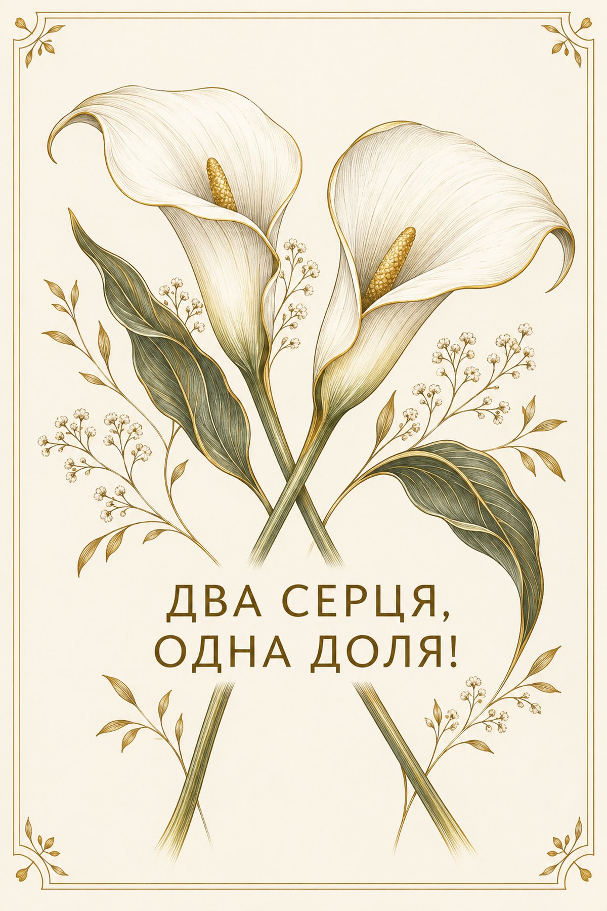 листівка з весільним букетом