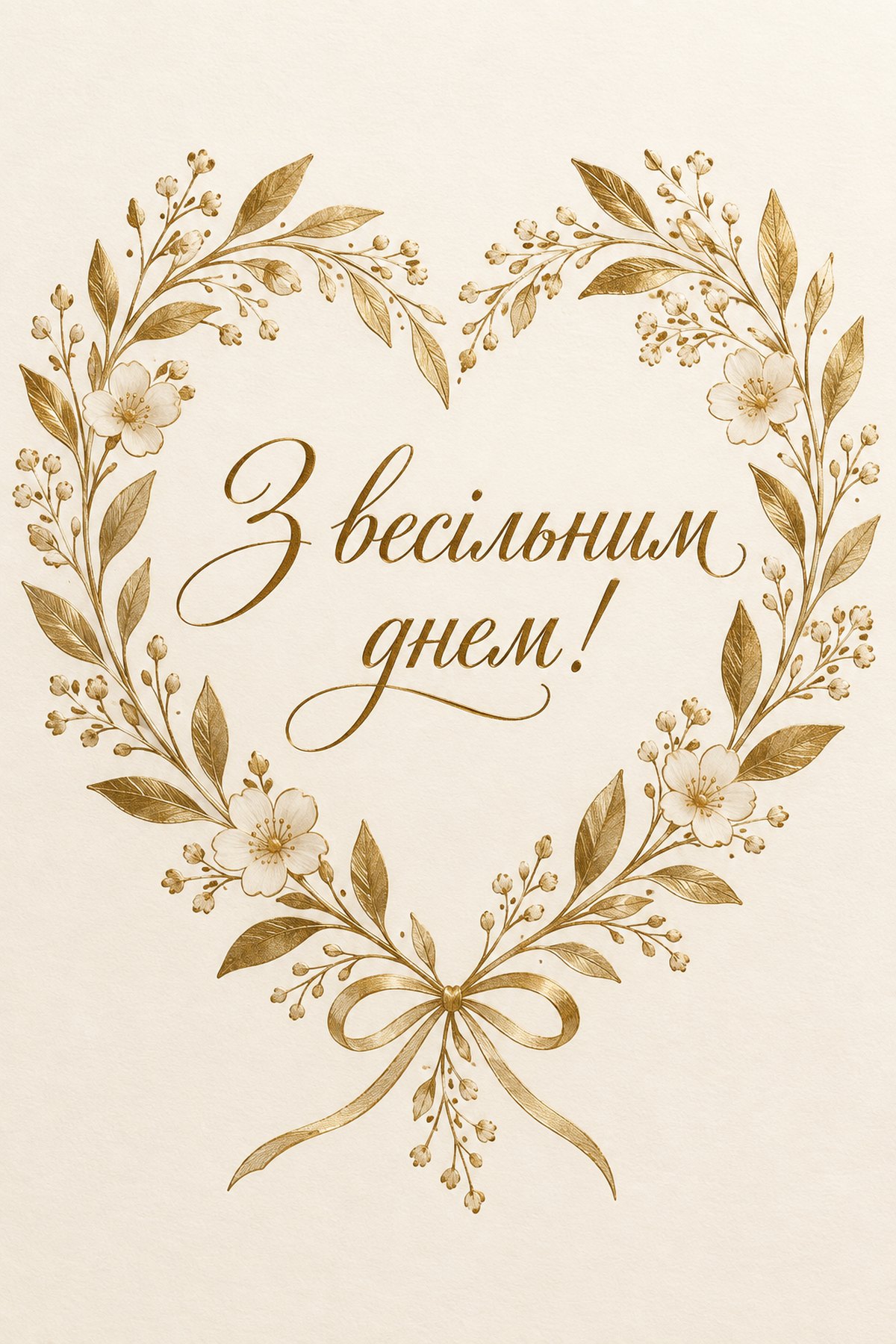 весільна листівка з серцями